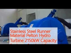 Turbine hydraulique en acier inoxydable Pelton Capacité de 2150 kW pour une longue durée de vie
