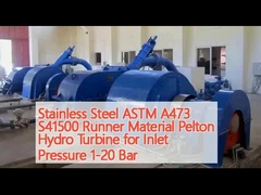 Acier inoxydable ASTM A473 S41500 Matériau de course Pelton Hydroturbine pour une pression d'entrée de 1 à 20 bar