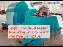 Turbine à jet d'eau à courant simple ou multi-jet à pression d'entrée de 1 à 20 bar