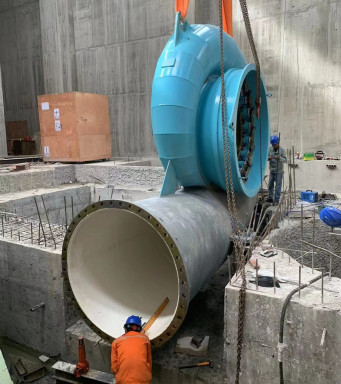 20-200m Tête en acier au carbone Casse en spirale Turbine hydraulique à turbine horizontale Francis