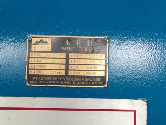 Générateur à turbine à eau Pelton de 1250 kW