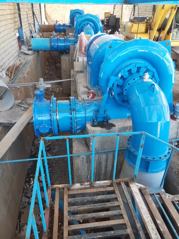 20-200m Tête en acier au carbone Casse en spirale Turbine hydraulique à turbine horizontale Francis