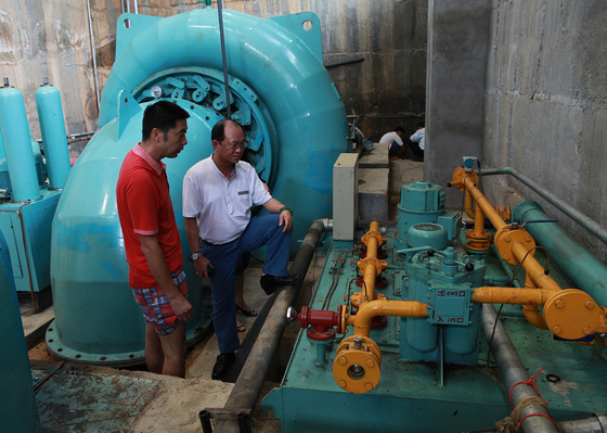 Système vertical de production d'énergie hydroélectrique sans balai avec générateur sans balai